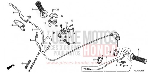 HANDLE LEVER/SWITCH/CABLE CRF70FC de 2012